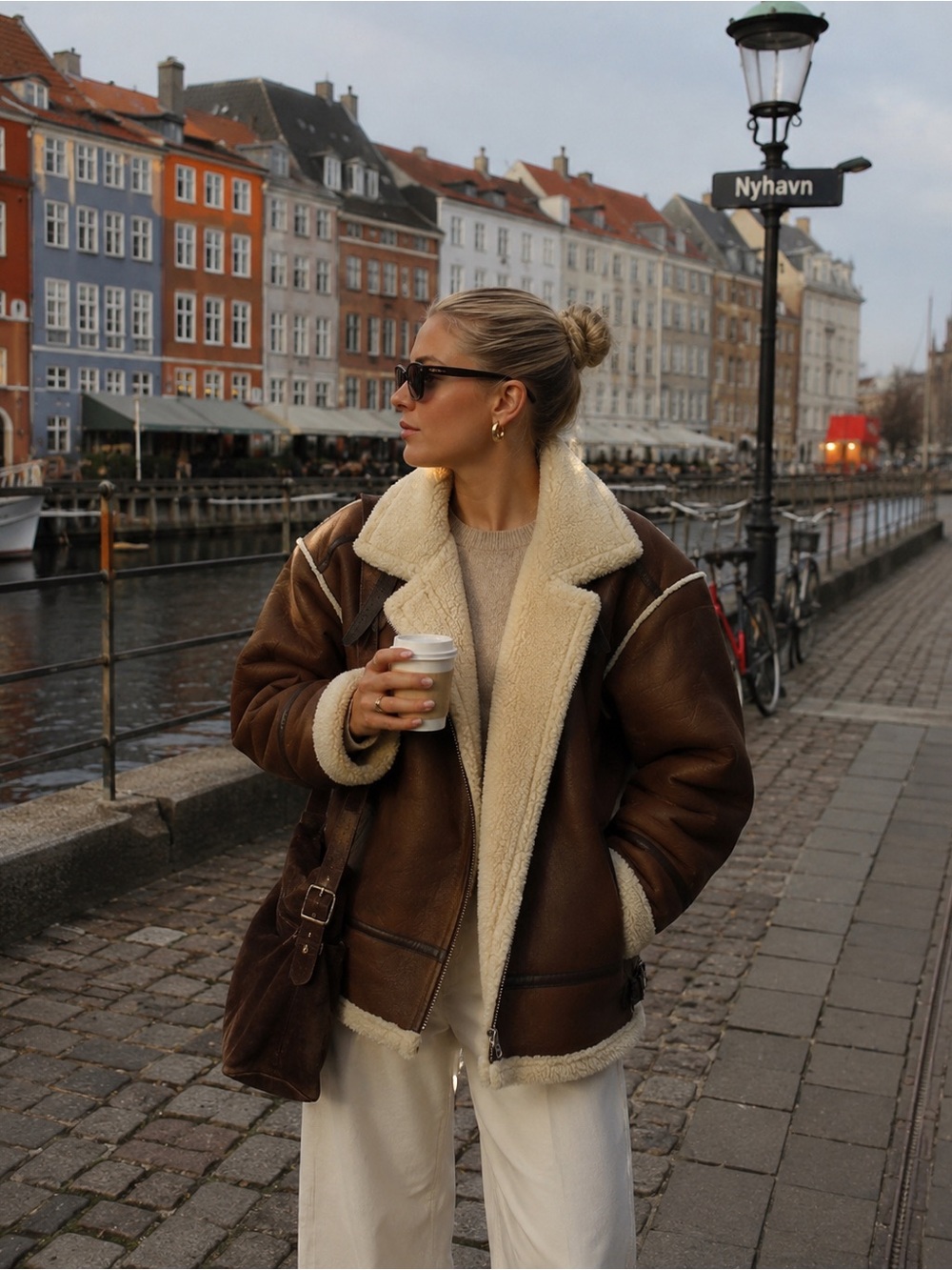 TOPDRESSING FAUX SHEARLING AVIATOR JACKET